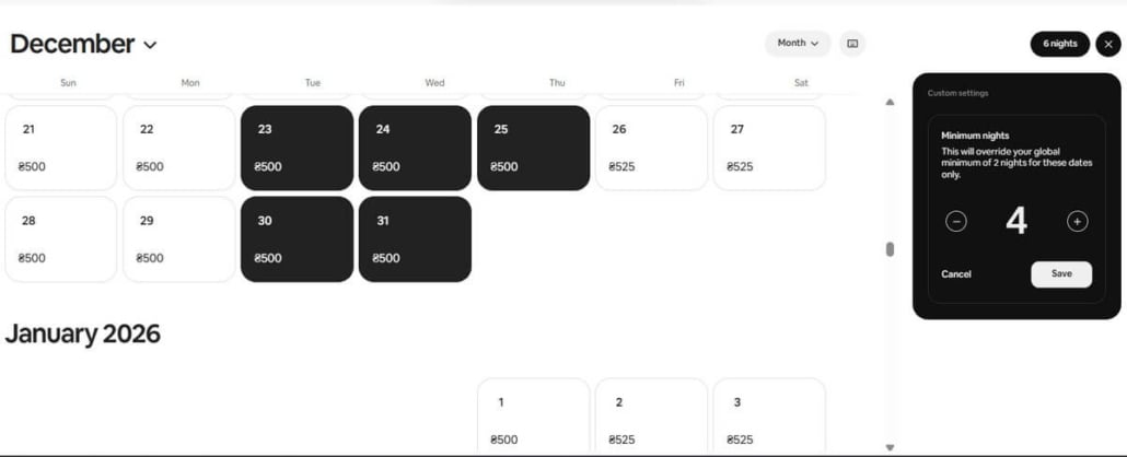 To set a special minimum for specific dates
