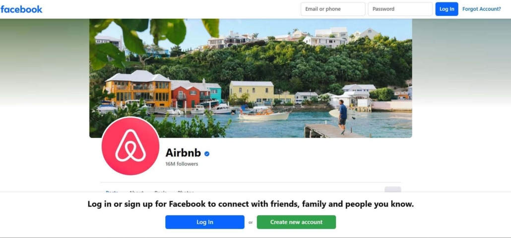 Airbnb Social Media Channels
