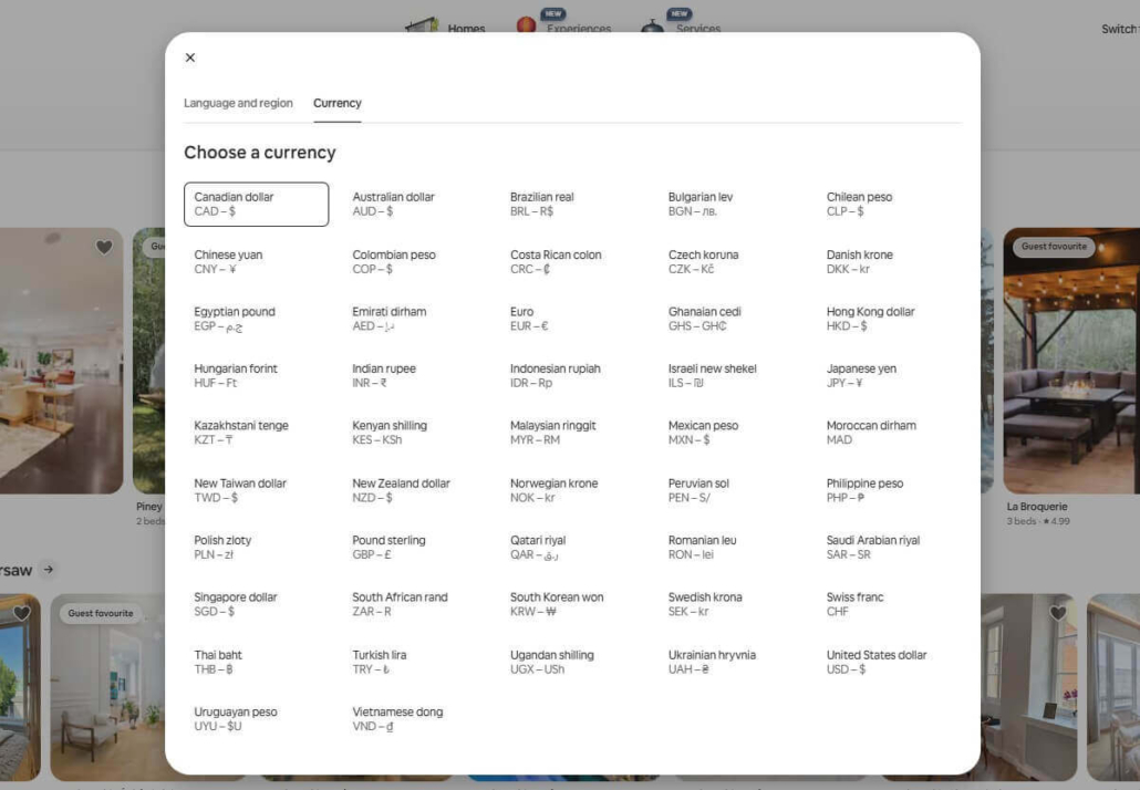 How to Change Currency on Airbnb via Desktop - Step 2