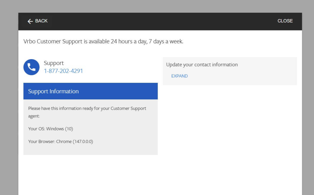 VRBO Phone Support from Canada