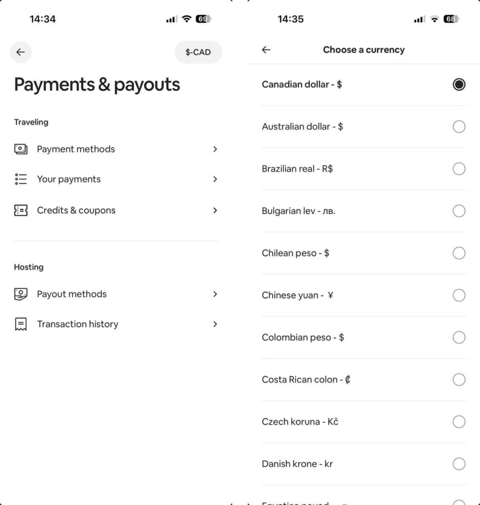 How to Change Currency on the Airbnb Mobile App - Step 2